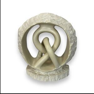 Kenyan Wedding Sculpture Abstract Art Hand Carved Kisii Soap Stone Gift Heavy